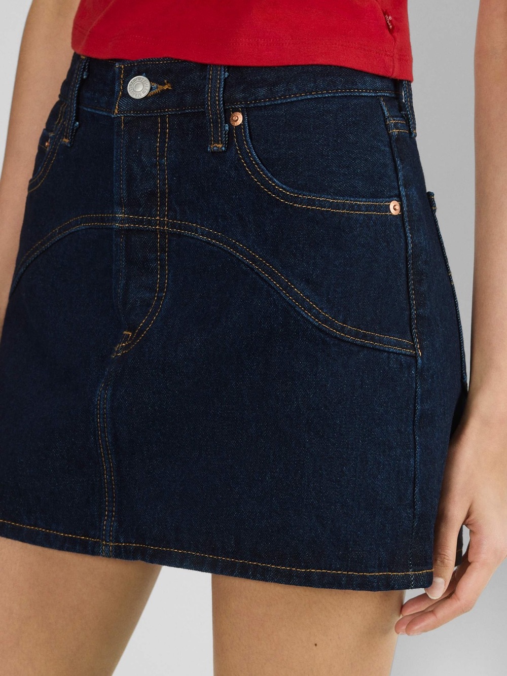 Levi's Western Dark Indigo Denim Mini Skirt Mid-Rise 28